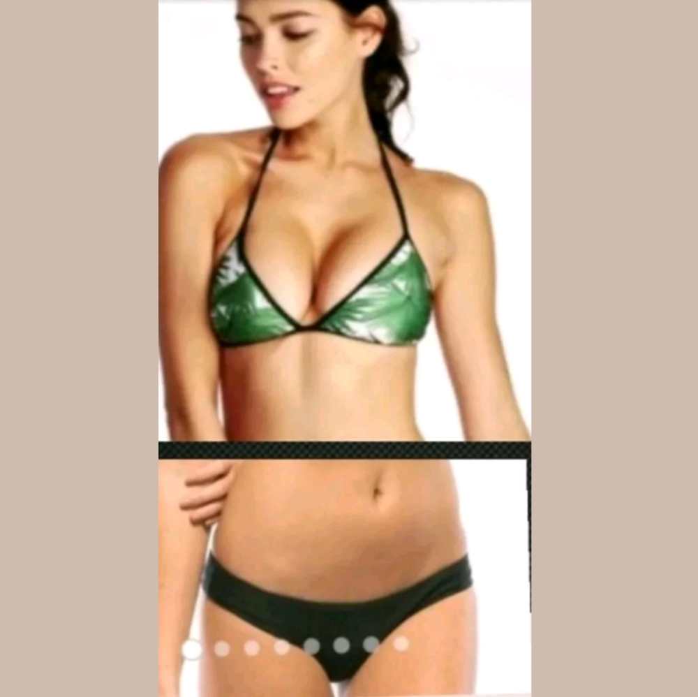 NWT Wildfox Bikini Top/ Bottom Palm Tree Set